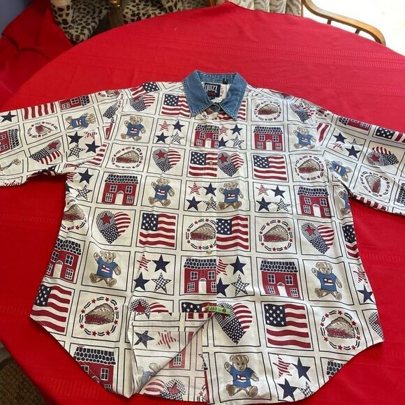 Quizz Jeans New York Plus VTG 4th Of July Patriotic Shirt Size 24W - Picture 5 of 10